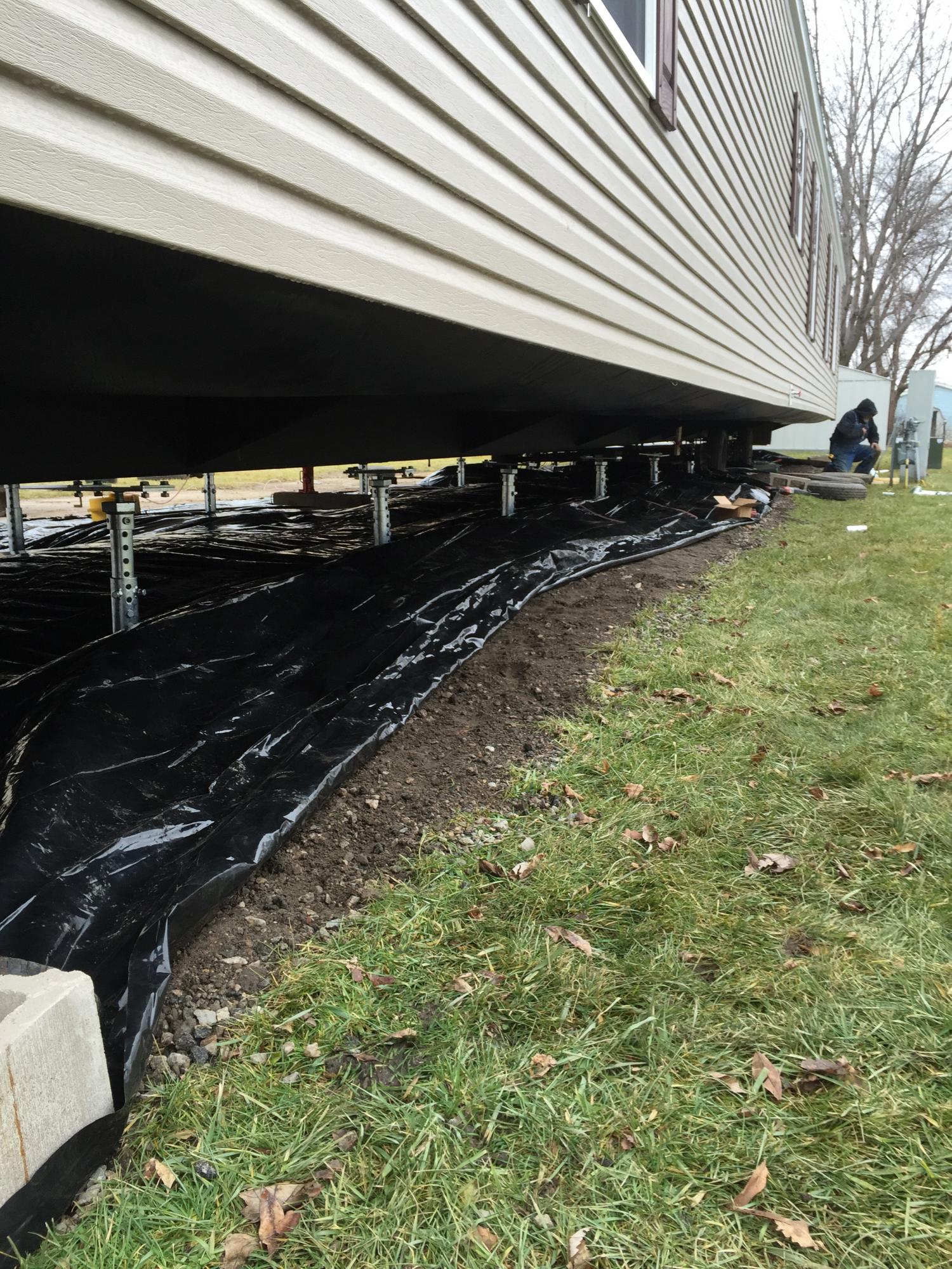 GoliathTech screw pile installed for a mobile home